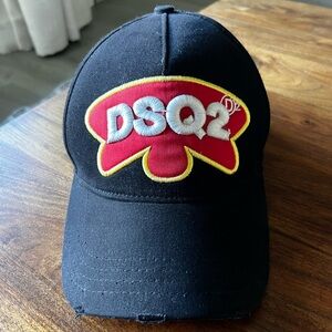 DSQUARED2 Black Cap with White Embroidery